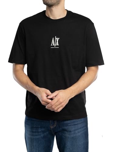 Armani Exchange Herren Icon Project, Embroidered Logo T-Shirt, Schwarz, S von Armani Exchange