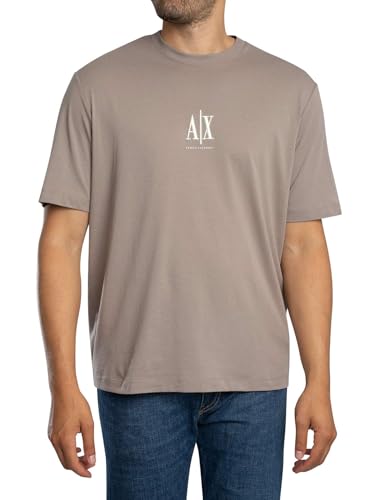 Armani Exchange Herren Icon Project, Embroidered Logo T-Shirt, Treibholz-Braun, L von Armani Exchange