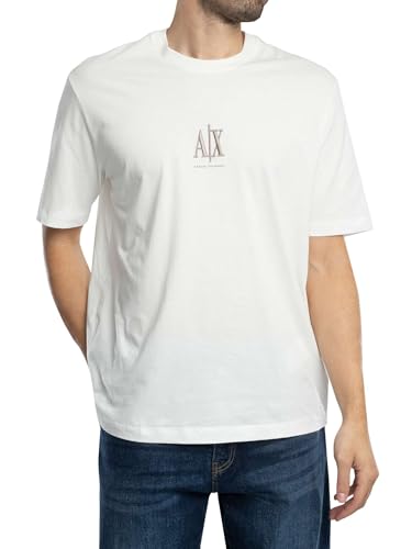 Armani Exchange Herren Icon Project, Embroidered Logo T-Shirt, beige, XXL von Armani Exchange