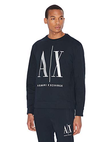 Armani Exchange Herren Icon Sweat Sweatshirt, Blau, XS von Armani Exchange