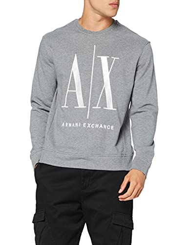 Armani Exchange Herren Icon Sweat Sweatshirt, Grau, S von Armani Exchange