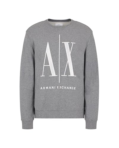 Armani Exchange Herren Icon Sweat Sweatshirt, Grau, XXL von Armani Exchange