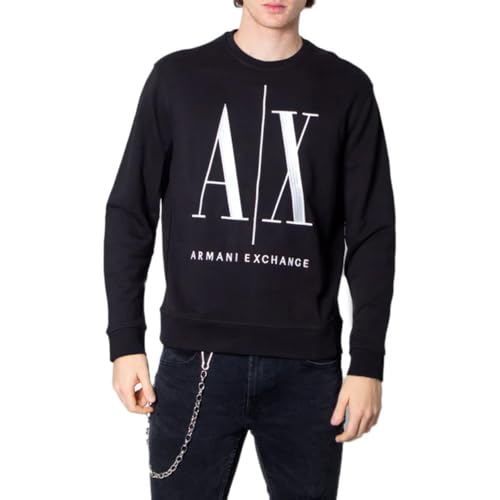 Armani Exchange Herren Icon Sweat Sweatshirt, Schwarz, XL von Armani Exchange