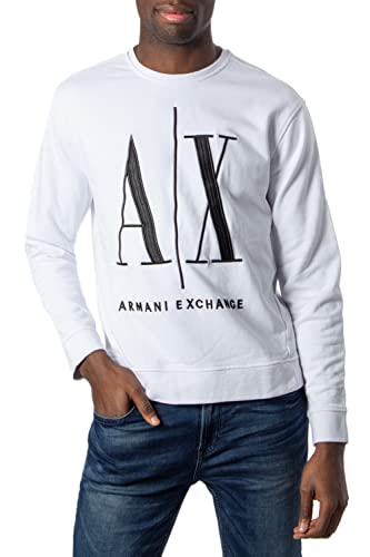 Armani Exchange Herren Icon Sweat Sweatshirt, Weiß, S von Armani Exchange