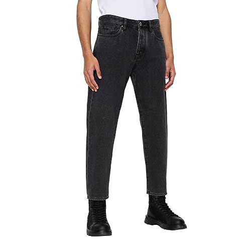 Armani Exchange Herren J71 90er Jahre Baggy Ankle Fit Nicht Stretch Baumwolle Denim Jeans, Schwarz, 34W / 32L von Armani Exchange
