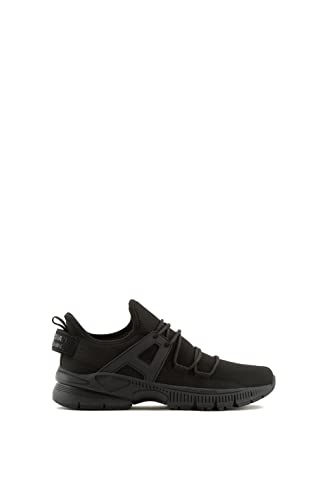 Armani Exchange Herren Knitted, Back Logo Patch, Pull on Sneaker, Black, 40 EU von Armani Exchange