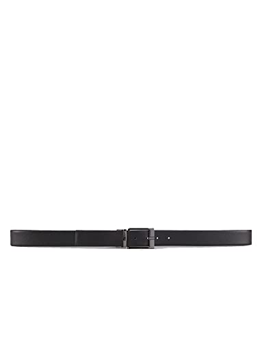 Armani Exchange Herren Leather Belt with Plaque Gürtel, Black, Einheitsgröße von Armani Exchange