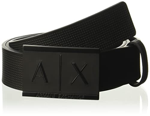 Armani Exchange Herren Leather with Plaque Belt, schwarz, 34 Armani Exchange Herren Leather with Plaque Belt, schwarz, 34 von Armani Exchange