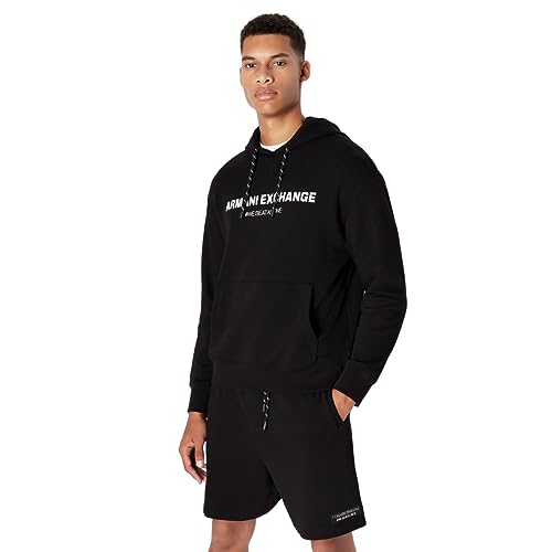 Armani Exchange Herren Limited Edition Beat One Capsule Cotton French Terry Hoodie Sweatshirt, Schwarz, L EU von Armani Exchange