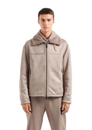 Armani Exchange Herren Limited Edition a Line Faux Sherpa Hooded Jacket Mantel, Treibholz, L von Armani Exchange