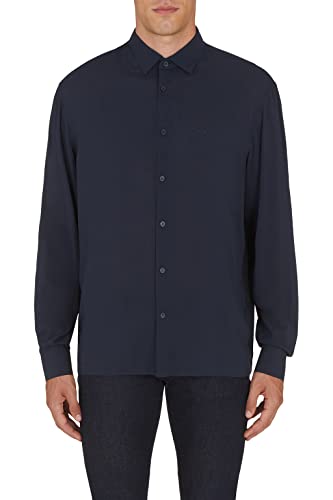 Armani Exchange Herren Lockerer und urbaner Schlichter Look. Shirt, Navy, L von Armani Exchange