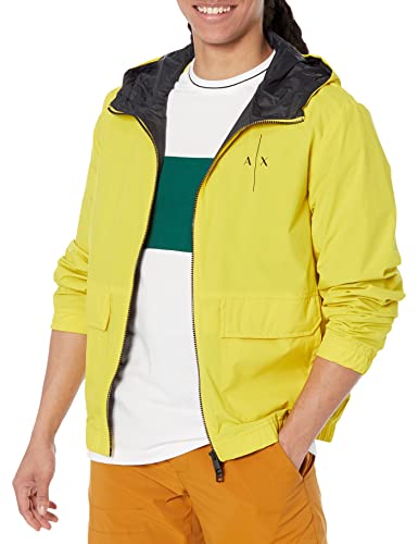 Armani Exchange Herren Logo Back/Front, Front Pockets Jacke, Acid Yellow/Black, S von Armani Exchange