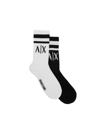 Armani Exchange Herren Logo Crew Socks Winter-Zubehr-Set, Nero/Bianco/Black/White, X-Large von Armani Exchange