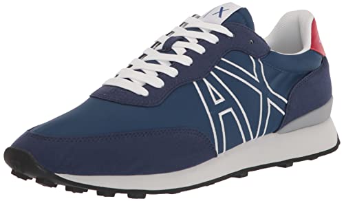 Armani Exchange Herren Logo Outline Nylon Sneaker, blau, 47 EU Armani Exchange Herren Logo Outline Nylon Sneaker, blau, 47 EU von Armani Exchange