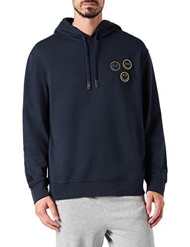 Armani Exchange Herren Logo Patch, Hoodie Hooded Sweatshirt, Navy, M von Armani Exchange