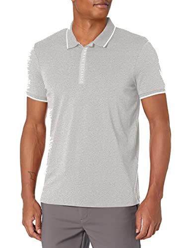 Armani Exchange Men's Logo Zip Jersey Polo Shirt, Heather Grey B09b, Klein von Armani Exchange