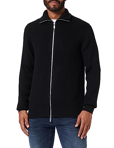 Armani Exchange Men's Merino Wool Mix Full Zip Mock Neck Sweater Cardigan, Black, L von Armani Exchange