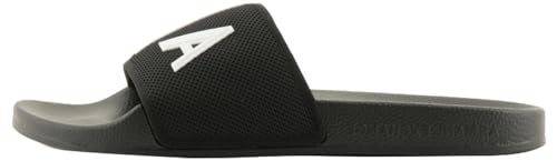 Armani Exchange Herren Mykonos, Kint Band, Big Logo Slide Sandal, Black+ op.White, 41 EU von Armani Exchange