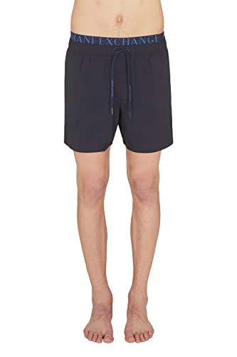 Armani Exchange Herren Nachhaltiger, elastischer Logo-Taille. Board Shorts, Blu Navy, M von Armani Exchange