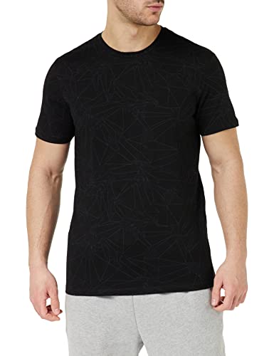 Armani Exchange Herren Nachhaltiger Stoff, Eagle, Regular Fit T-Shirt, Black Allover Logo, XXL von Armani Exchange