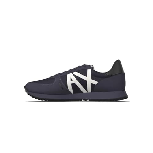 Armani Exchange 169 Male Openwork Side, Contrast Logo, Microsuede Inserts Sneaker Blue 43 von Armani Exchange