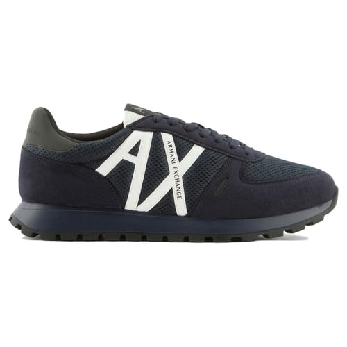 Armani Exchange Herren Openwork Side, Contrast Logo, Microsuede Inserts Sneaker, Blue, 43.5 EU Armani Exchange Herren Openwork Side, Contrast Logo, Microsuede Inserts Sneaker, Blue, 43.5 EU von Armani Exchange