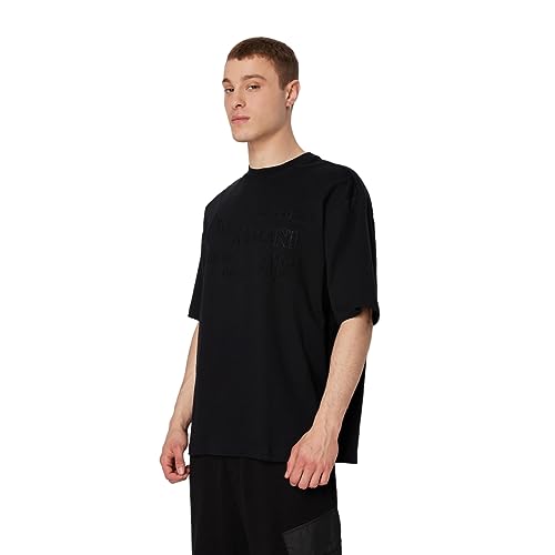 Armani Exchange Herren Oversized Heavy Cotton Jersey Embossed Logo Jumper Polo Sweater, Schwarz, L EU Armani Exchange Herren Oversized Heavy Cotton Jersey Embossed Logo Jumper Polo Sweater, Schwarz, L EU von Armani Exchange