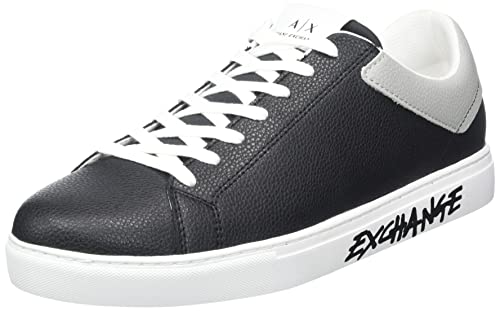 Armani Exchange Herren Paris Back&Side Logo Sneaker, Black+Grey, 44 EU von Armani Exchange