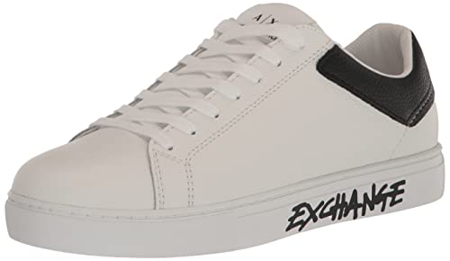 Armani Exchange Herren Paris Back&Side Logo Sneaker, OP.White+Black, 42 EU von Armani Exchange