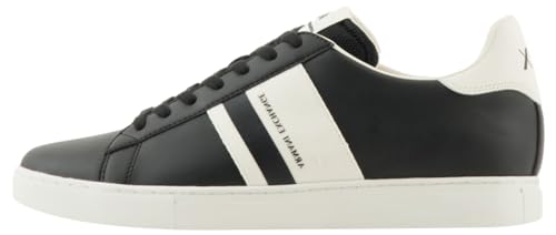 Armani Exchange Herren Paris Double line Sneaker, Black+ Off White, 39.5 EU von Armani Exchange