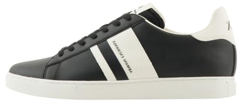 Armani Exchange Herren Paris Double line Sneaker, Black+ Off White, 40.5 EU von Emporio Armani