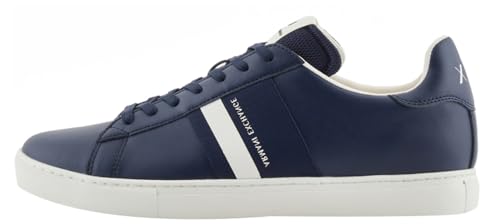 Armani Exchange Herren Paris Double line Sneaker, Navy+ Off White, 44 EU von Armani Exchange