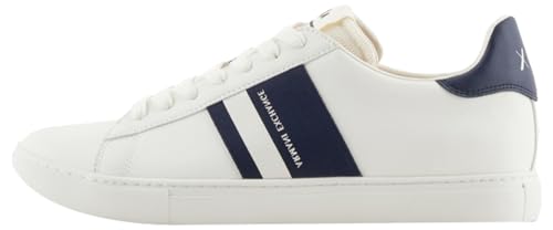 Armani Exchange Herren Paris Double line Sneaker, Off White+ Navy, 41 EU von Armani Exchange