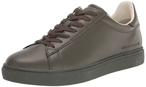 Armani Exchange Herren Paris Embossed Side Logo Sneaker, Olive+Olive, 42.5 EU von Armani Exchange