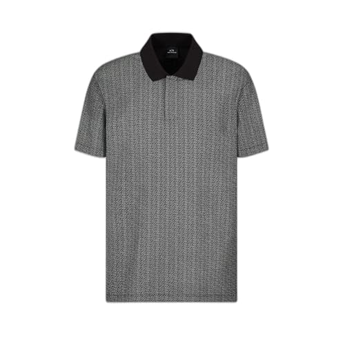 Armani Exchange Herren Poloshirt Micro Allover Printed Piqué, Black Circle Ax-Logo, XX-Large von Armani Exchange