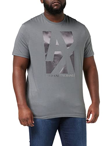 Armani Exchange Herren Printed Logo On Front, Round Neck T-Shirt, Smoked Pearl, L von Armani Exchange