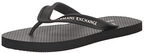 Armani Exchange Herren Printed Rubber Sole, Side Logo Flip-Flop, Black, 40 EU von Armani Exchange