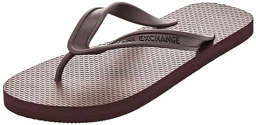 Armani Exchange Herren Printed Rubber Sole, Side Logo Flip-Flop, Brown, 39 EU von Armani Exchange