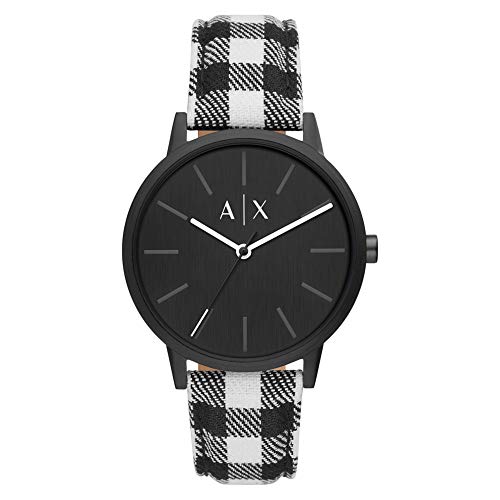 Armani Exchange Herren Quartz Armbanduhr, 42.00mm GehäusegröÃŸe mit schwarz analog Zifferblatt und Mehrfarbig Rubber Strap Armband AX2729 von Armani Exchange