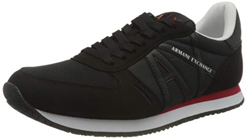 Armani Exchange Herren Rio Side Logo Sneaker, Full Black, 41.5 EU von Armani Exchange