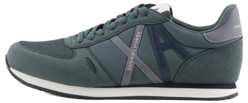 Armani Exchange Herren Rio, Essential, Side Logo Sneaker, Green+ Night Sky, 39.5 EU von Armani Exchange