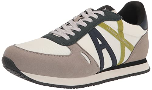 Armani Exchange Herren Rio Side Logo, Sneaker, Off White+Fog, 43 EU von Armani Exchange