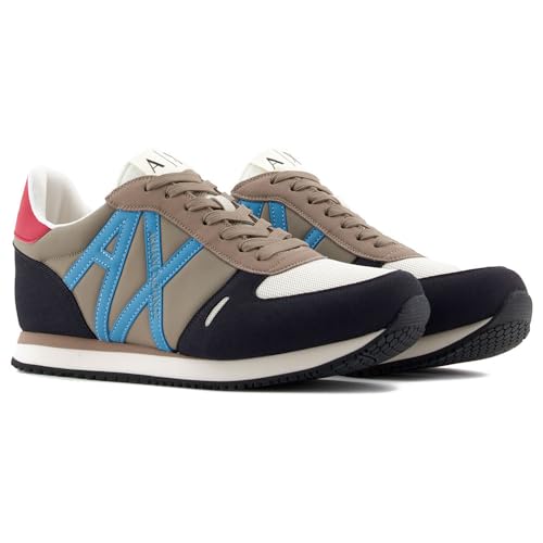 Armani Exchange Herren Rio Side Logo Sneaker, DEEP Navy+Plaza TAUP, 43 EU von Armani Exchange