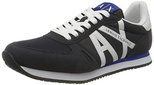 Armani Exchange Herren Rio Side Logo Sneaker, Navy Optic White, 42.5 EU von Armani Exchange