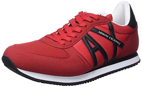 Armani Exchange Herren Rio Side Logo Sneaker, RED+Black, 41 EU von Armani Exchange