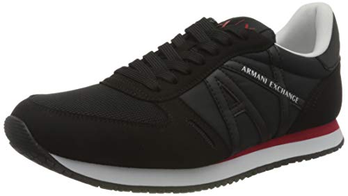 Armani Exchange Herren Rio Side Logo Sneaker, Schwarz, 41 EU von Armani Exchange