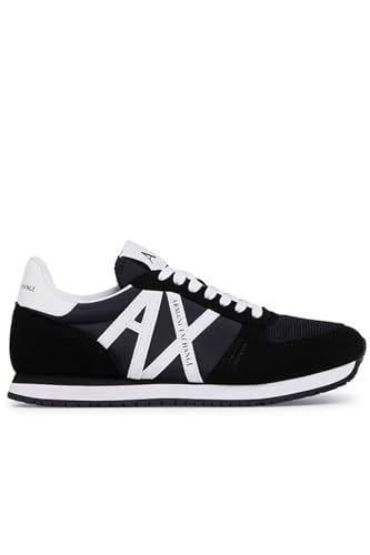 Armani Exchange Herren Rio Side Logo Sneaker, Schwarz-Weiß, 40.5 EU von Armani Exchange