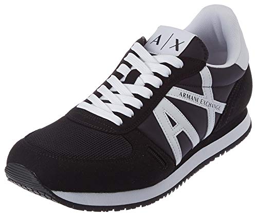 Armani Exchange Herren Rio Side Logo Sneaker, Schwarz Weiß, 42.5 EU von Armani Exchange