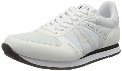 Armani Exchange Herren Rio Side Logo Sneaker,Weiß, 45 EU von Armani Exchange