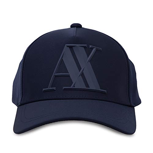 Armani Exchange Herren Rubber Logo Ax Cap Baseball Cap, Blau, Einheitsgröße von Armani Exchange